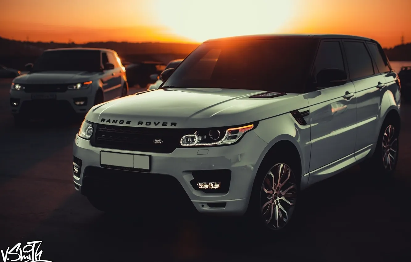 Фото обои машина, авто, закат, Land Rover, Range Rover, Sport, Владимир Смит