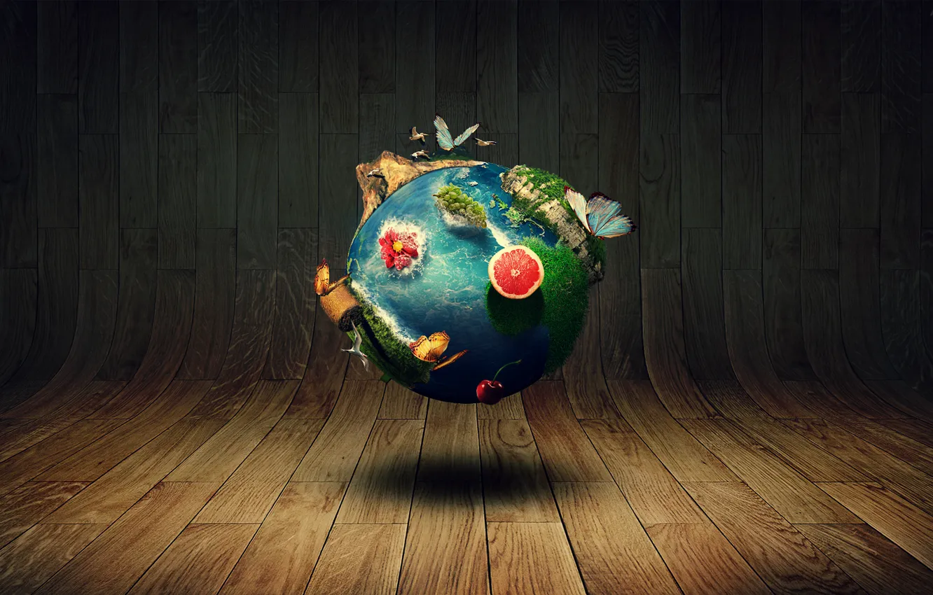 Фото обои world, earth, fantasy, landscape, sphere, marin mocanu, mocanu, marin