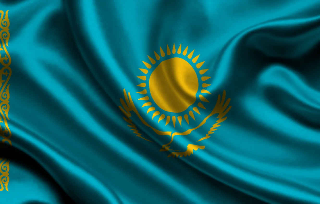 Фото обои флаг, Казахстан, kazakhstan