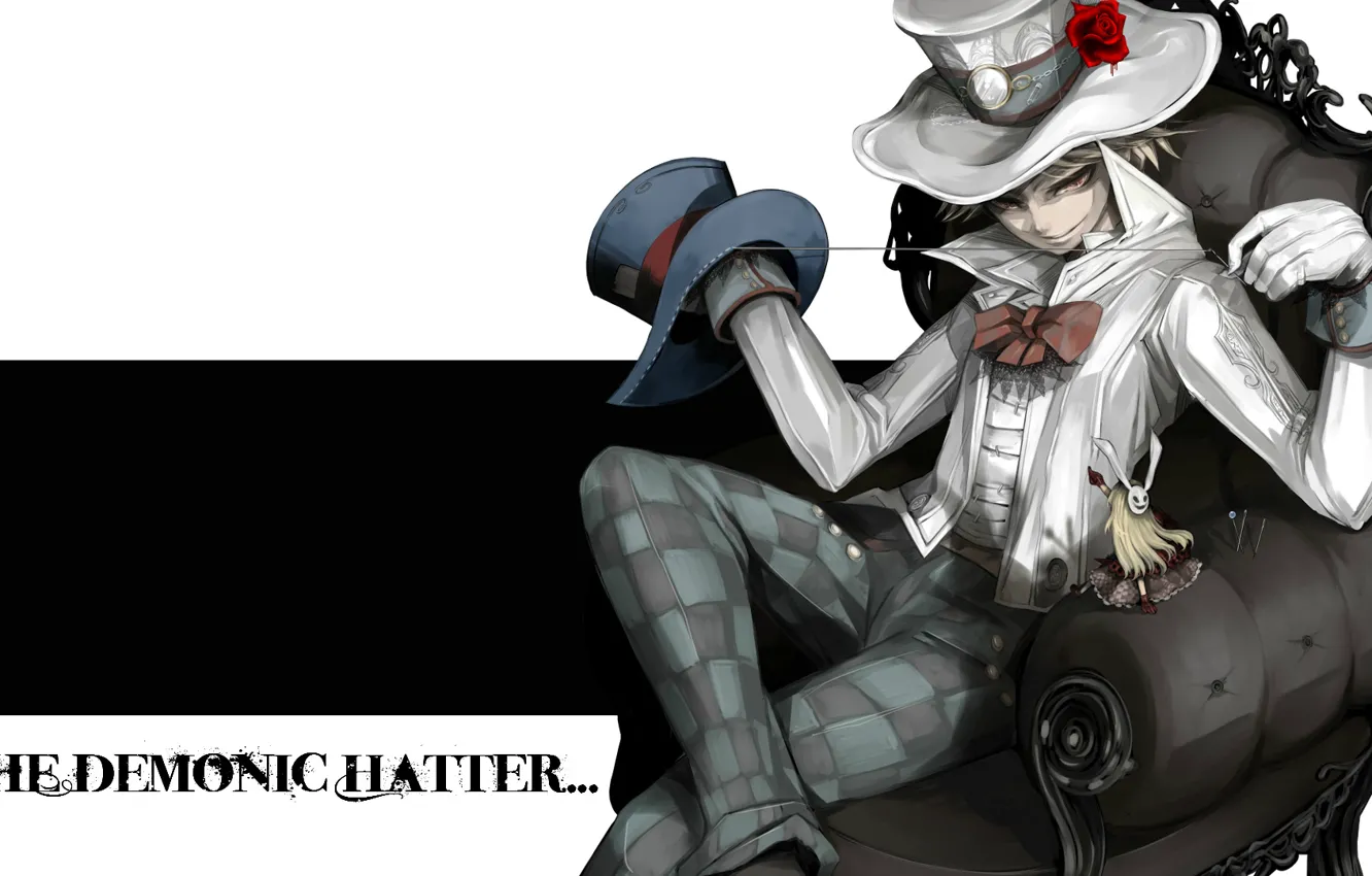 Фото обои иголки, кресло, алиса, шляпник, alice in wonderland, the demonic hatter