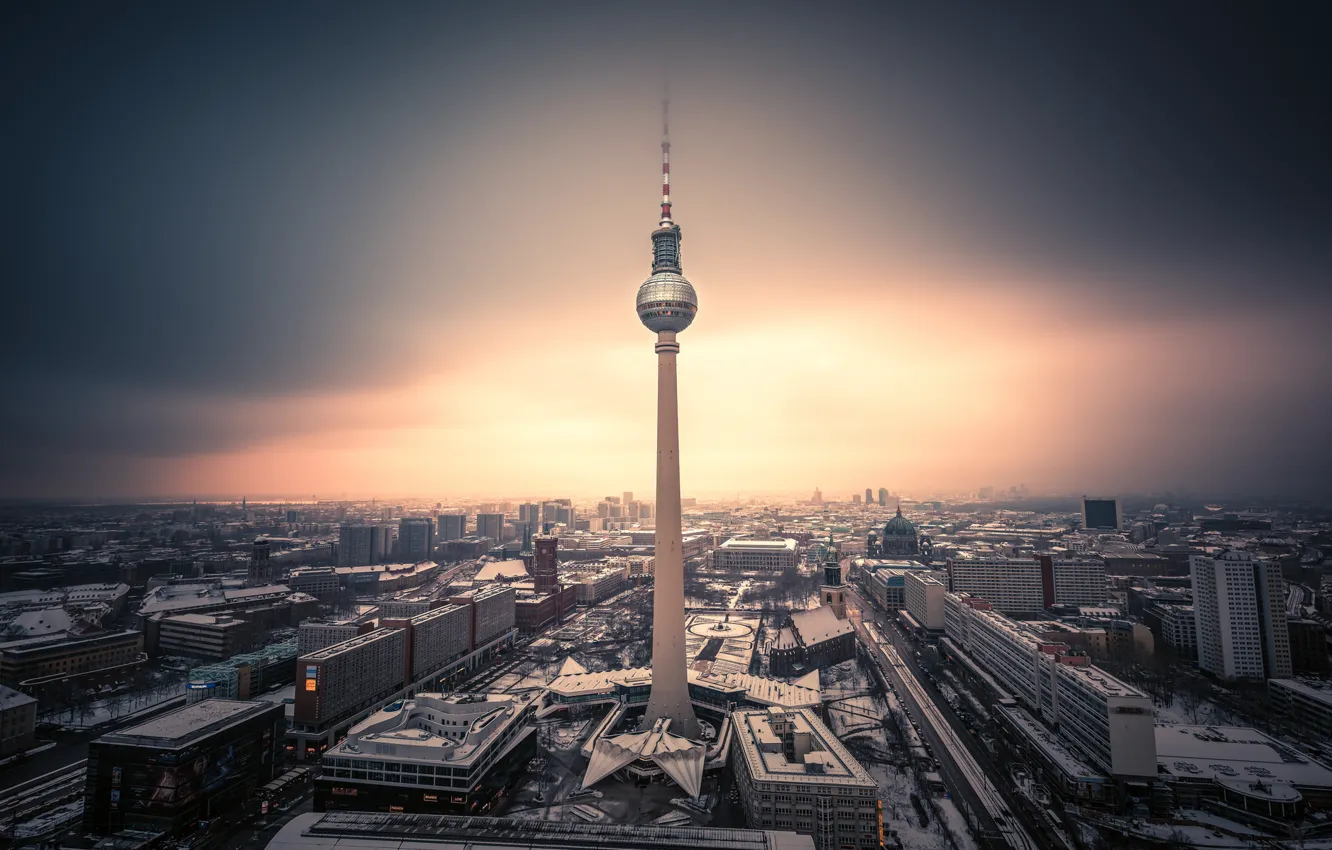 Фото обои tower, Germany, winter, Berlin, Fernsehturm