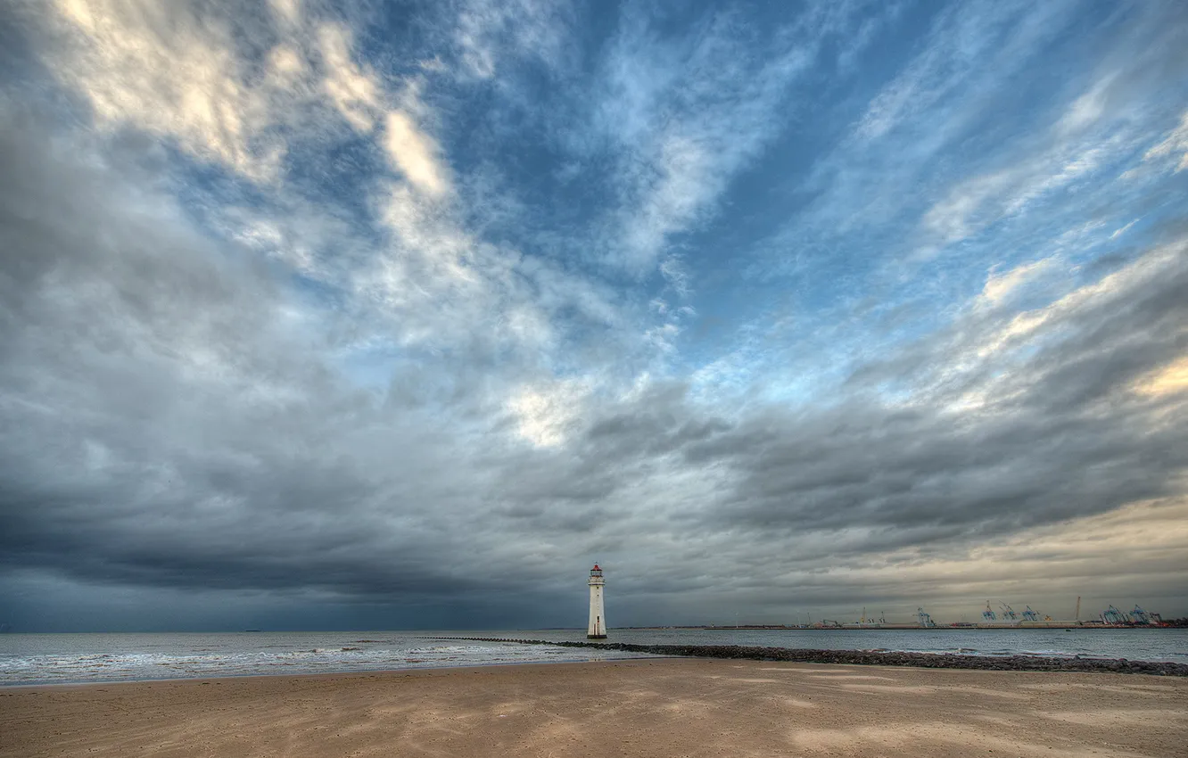 Фото обои пейзаж, Lighthouse, Perch Rock