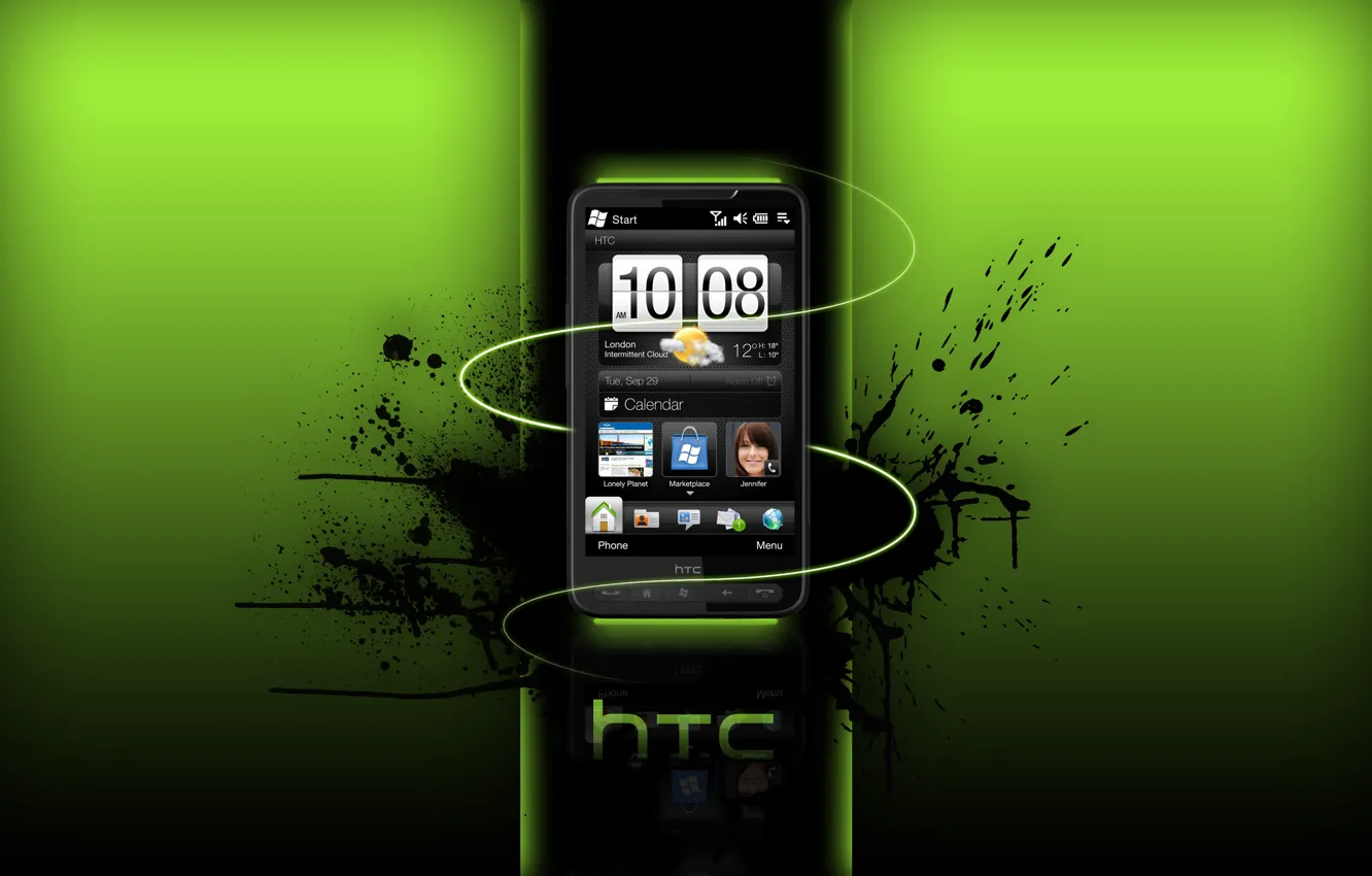 Фото обои смартфон, htc, windows mobile