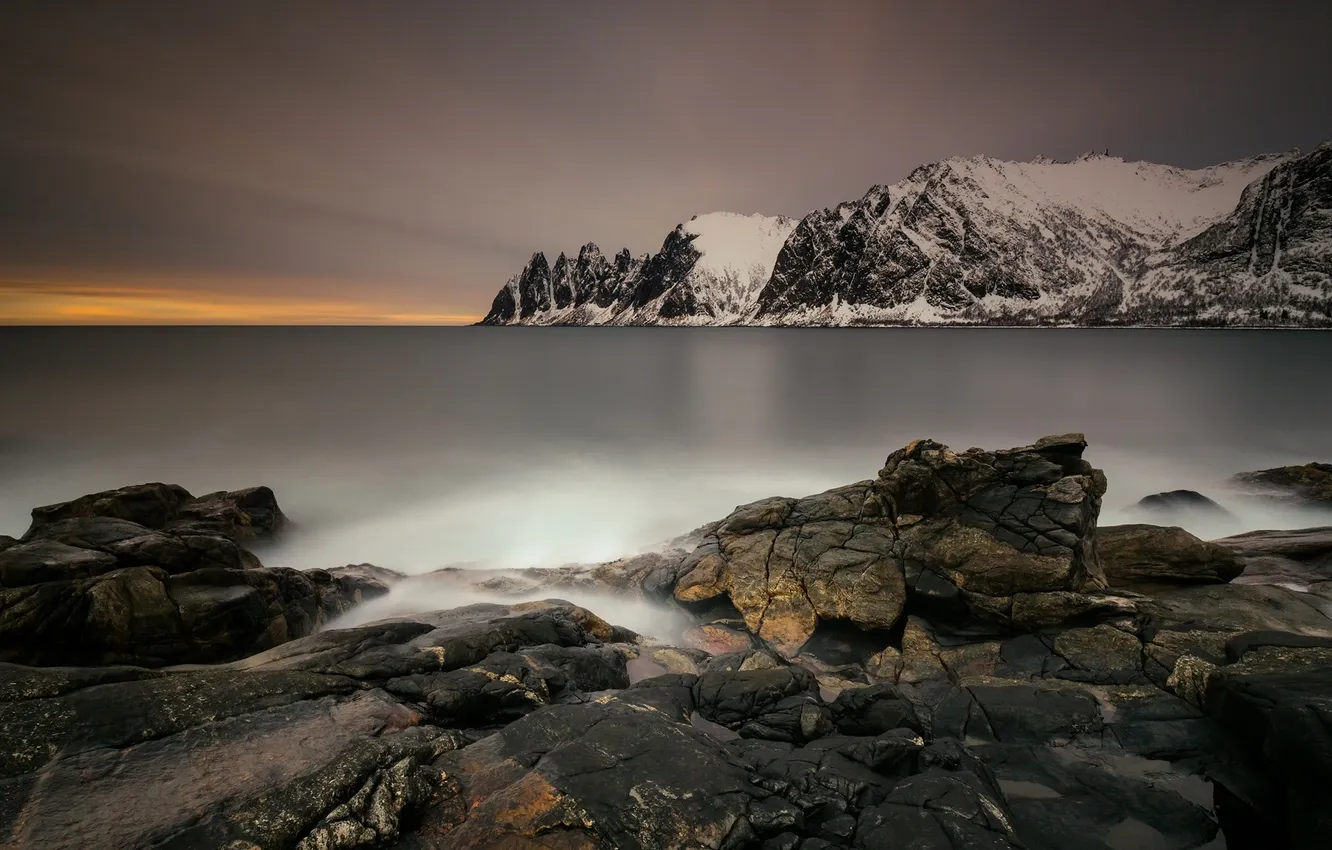Фото обои море, горы, Норвегия