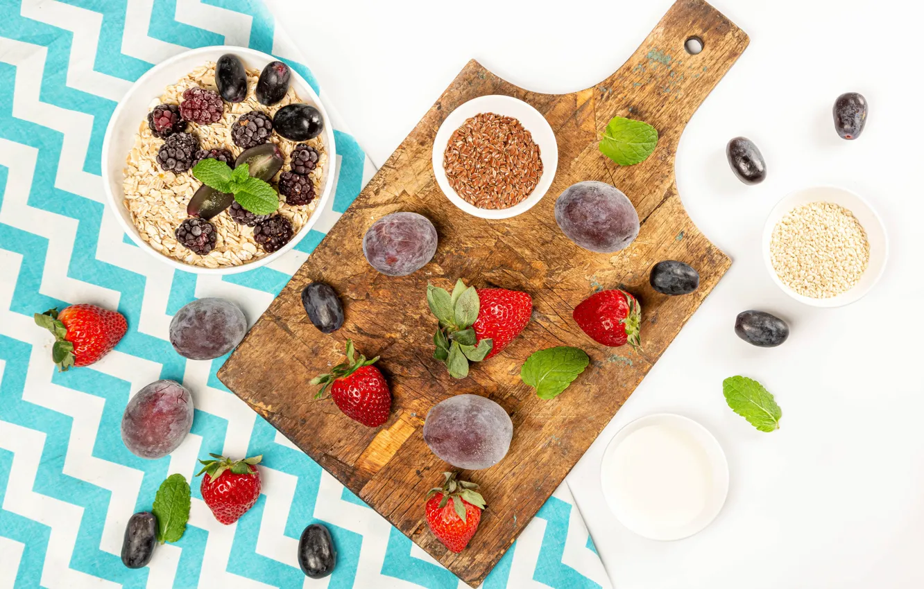 Фото обои ягоды, клубника, сливы, злаки, оливки, ежевика, berries, strawberries