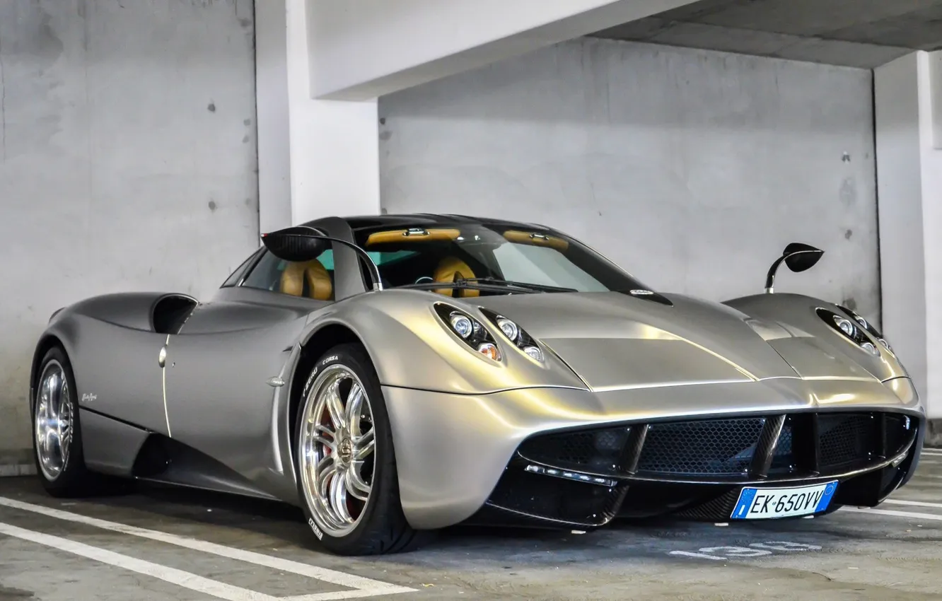 Фото обои Huayra, supercar, silver, car