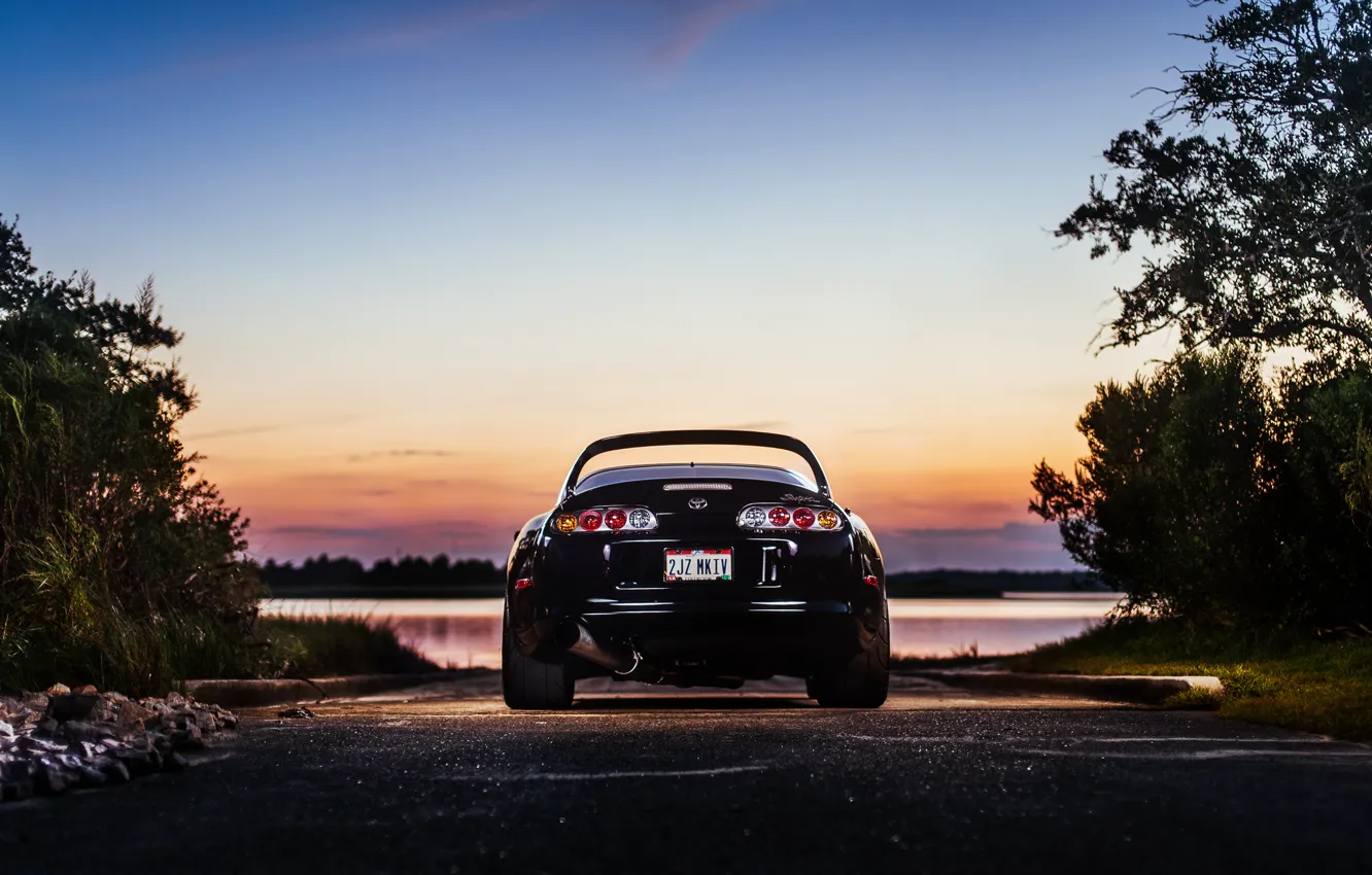 Фото обои фонари, Toyota, Supra, корма, Charles Siritho