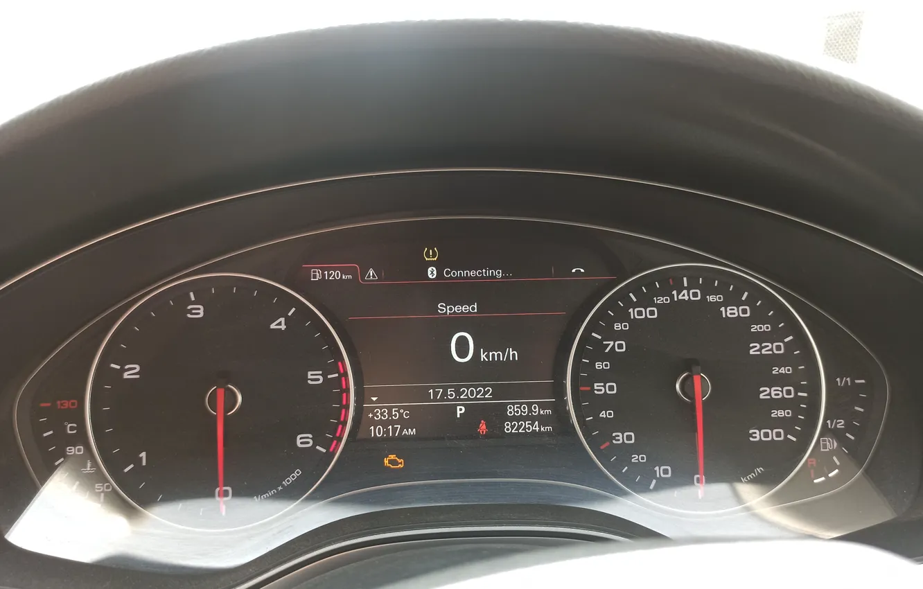 Фото обои Audi A6, Speedometer, Digital Meter, Odometer