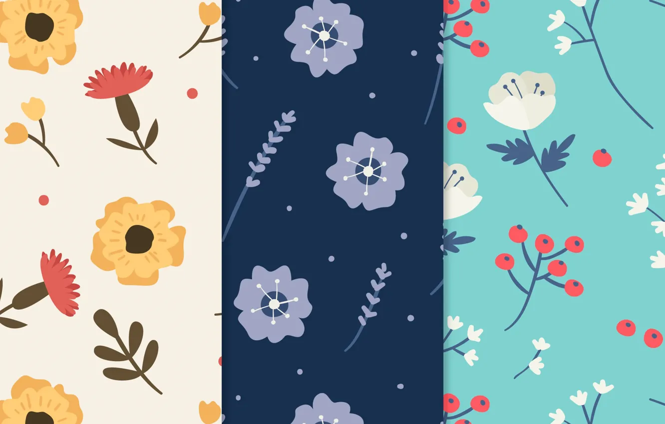 Фото обои белый, цветы, синий, фон, голубой, текстура, patterns, flowers
