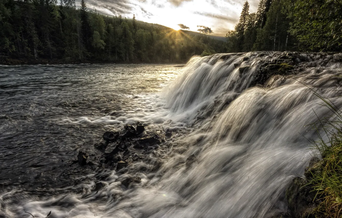 Фото обои река, водопад, поток, Canada, British Columbia, Thompson-Nicola