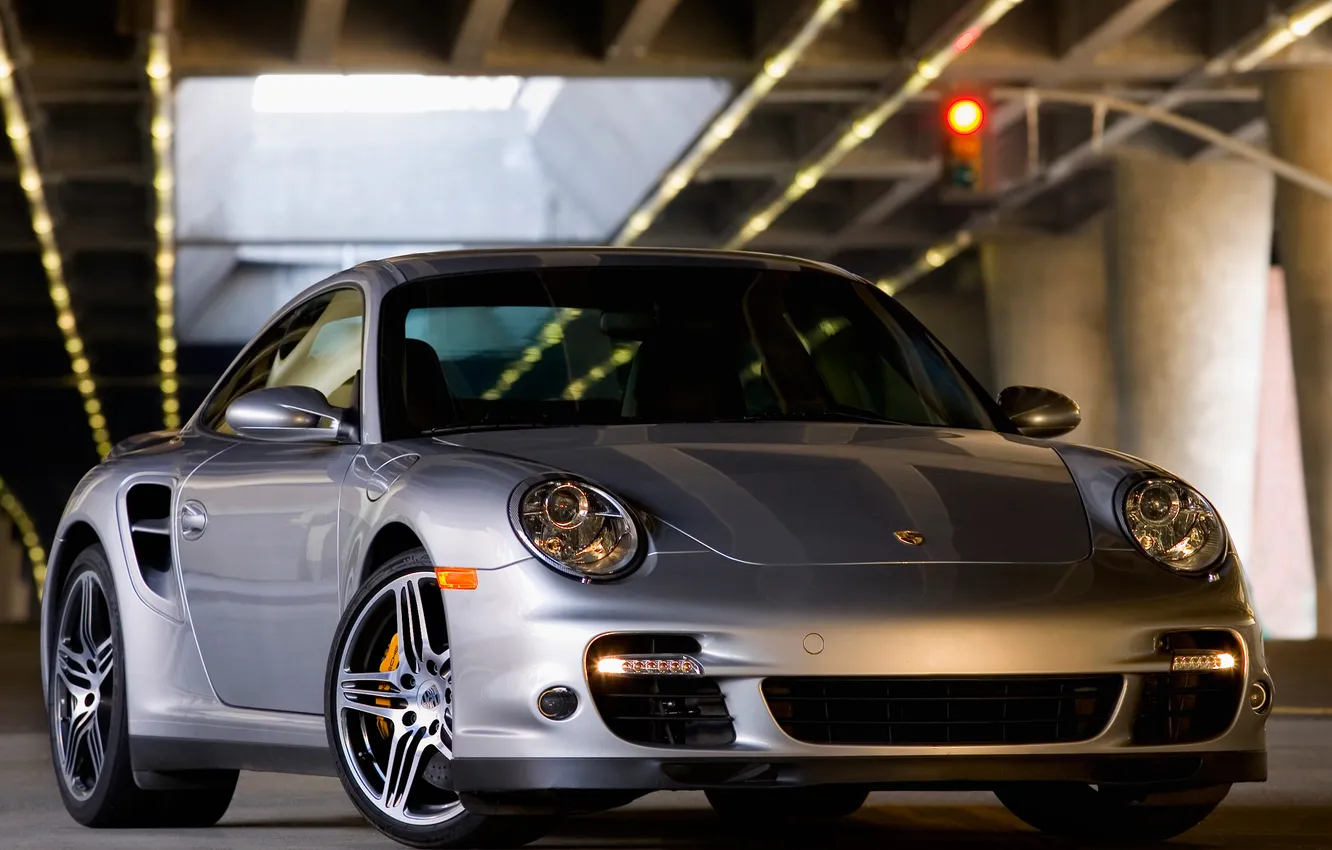 Фото обои машина, фары, 911, Porsche, Coupe, передок, Turbo
