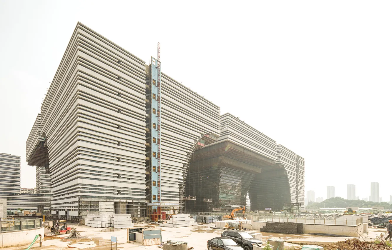 Фото обои сооружение, архитектура, строительство, площадка, Changzhou Culture Center Under Construction