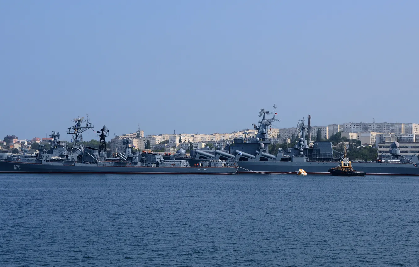 Фото обои корабль, крейсер, ракетный, Черное море, Севастополь, сторожевой, "Сметливый", "Москва"