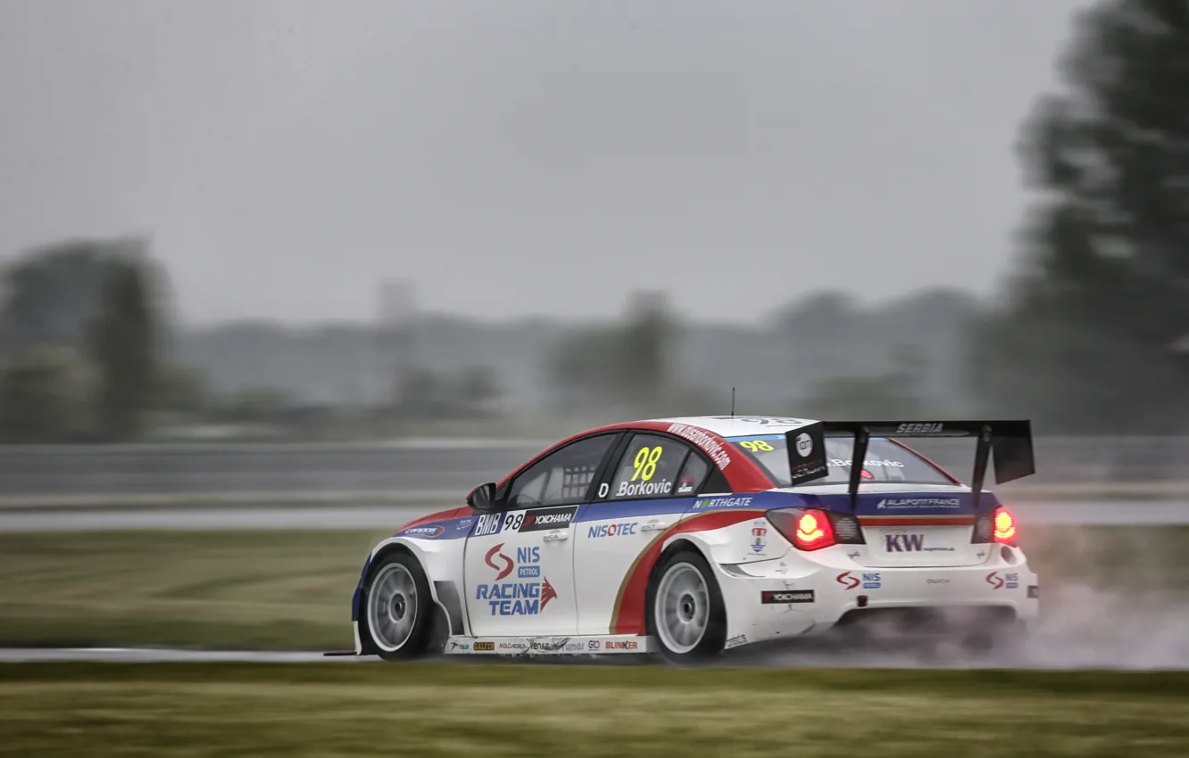 Фото обои Chevrolet, гонки, болид, автомобиль, Cruze, WTCC, туринг, Slovakiaring