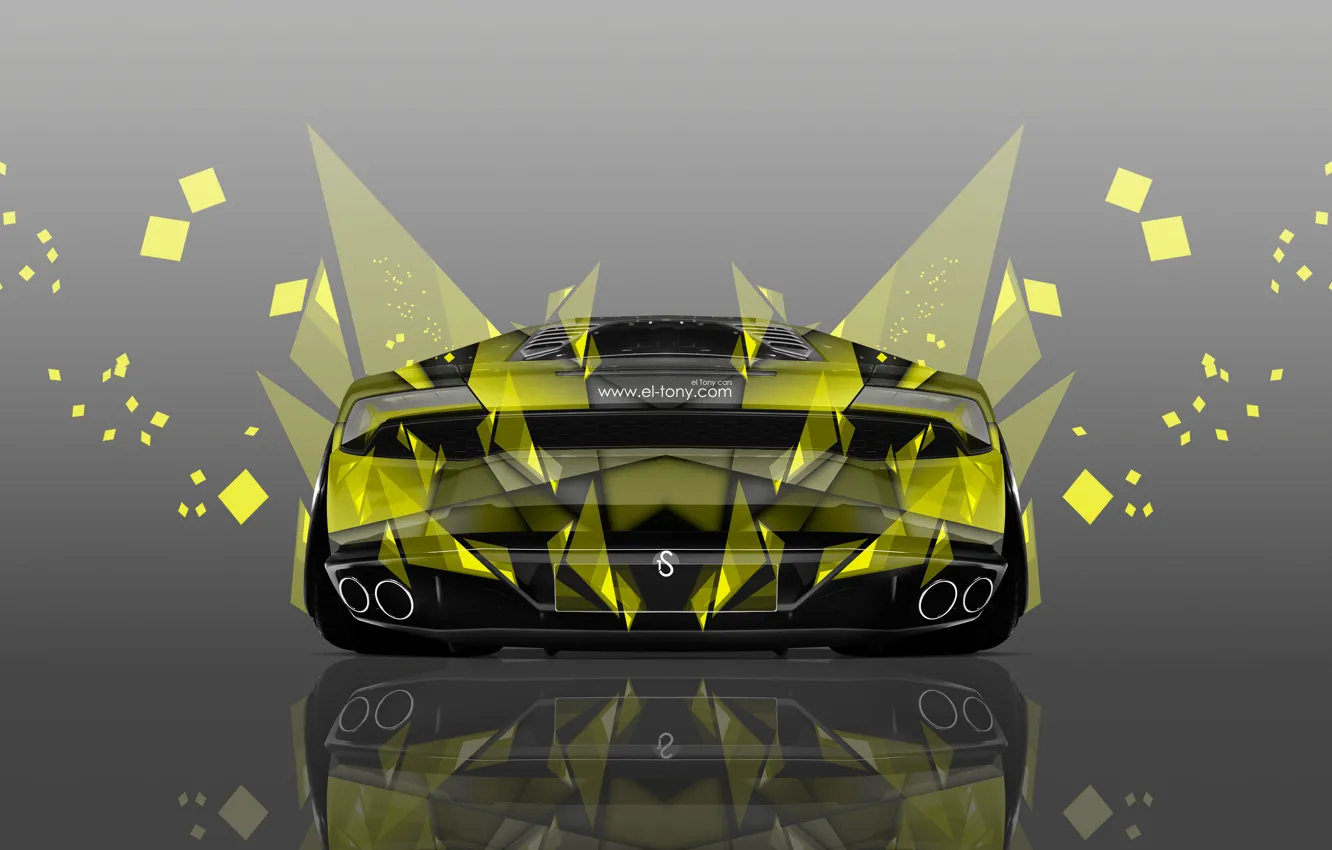 Фото обои Lamborghini, Желтая, Обои, Art, Абстракт, Photoshop, Фотошоп, Abstract