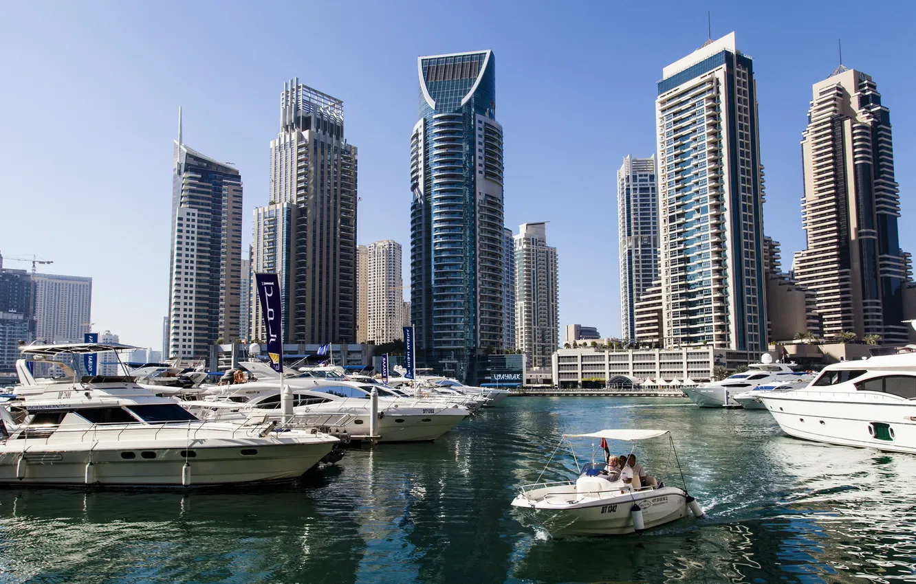 Фото обои Dubai, United Arab Emirates, Wispy Marina