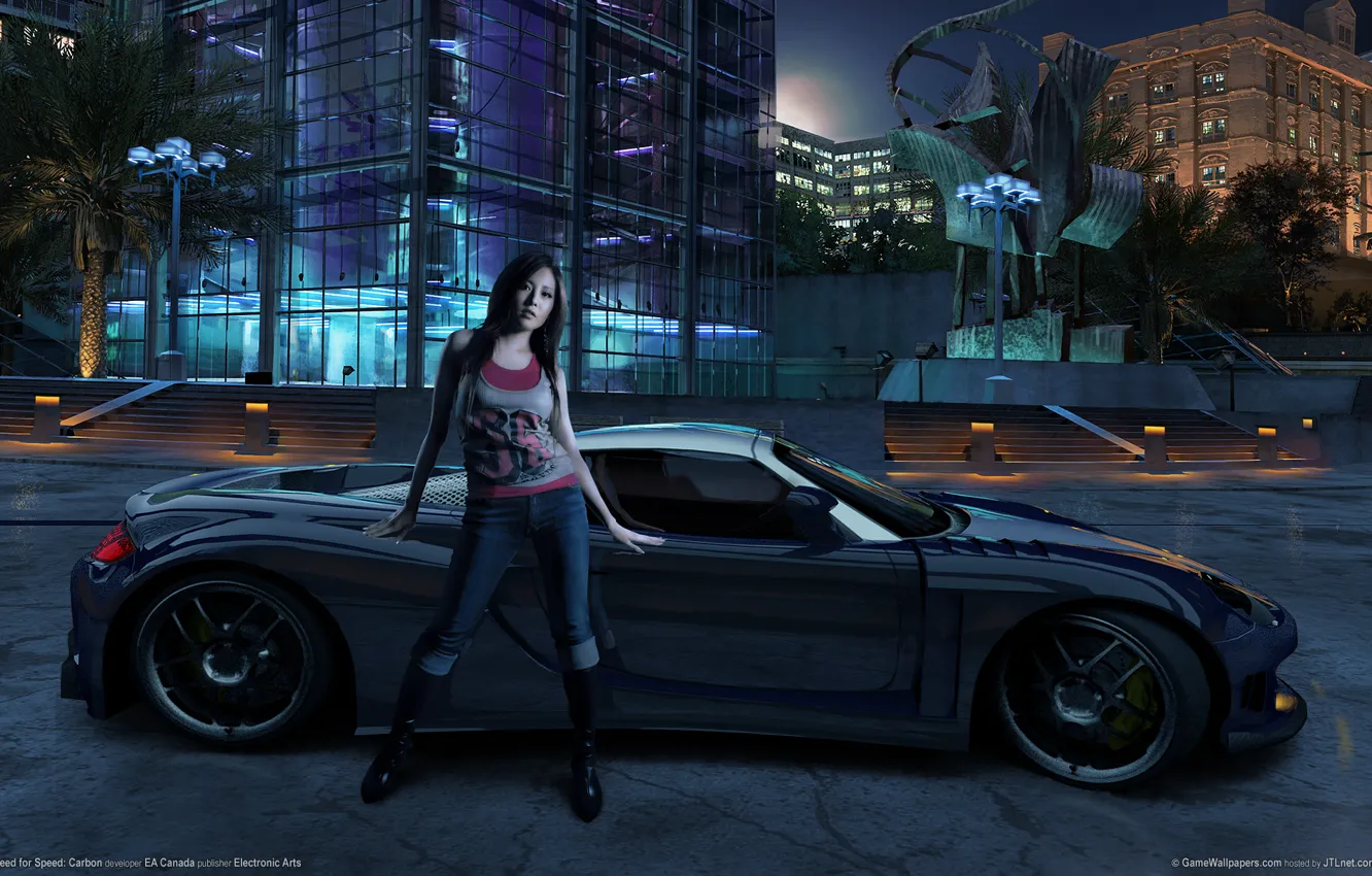 Фото обои девушка, игра, тачка, Carbon, Need for Speed