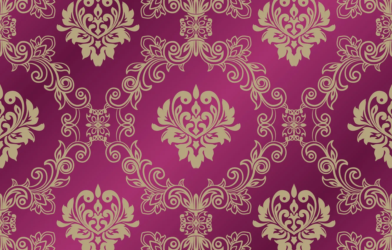Фото обои фон, золотой, орнамент, pattern, малиновый, ornament, seamless