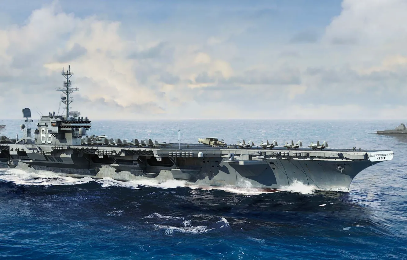 Фото обои авианосец, США, US NAVY, Ли Лао, USS Kitty Hawk (CV-63)