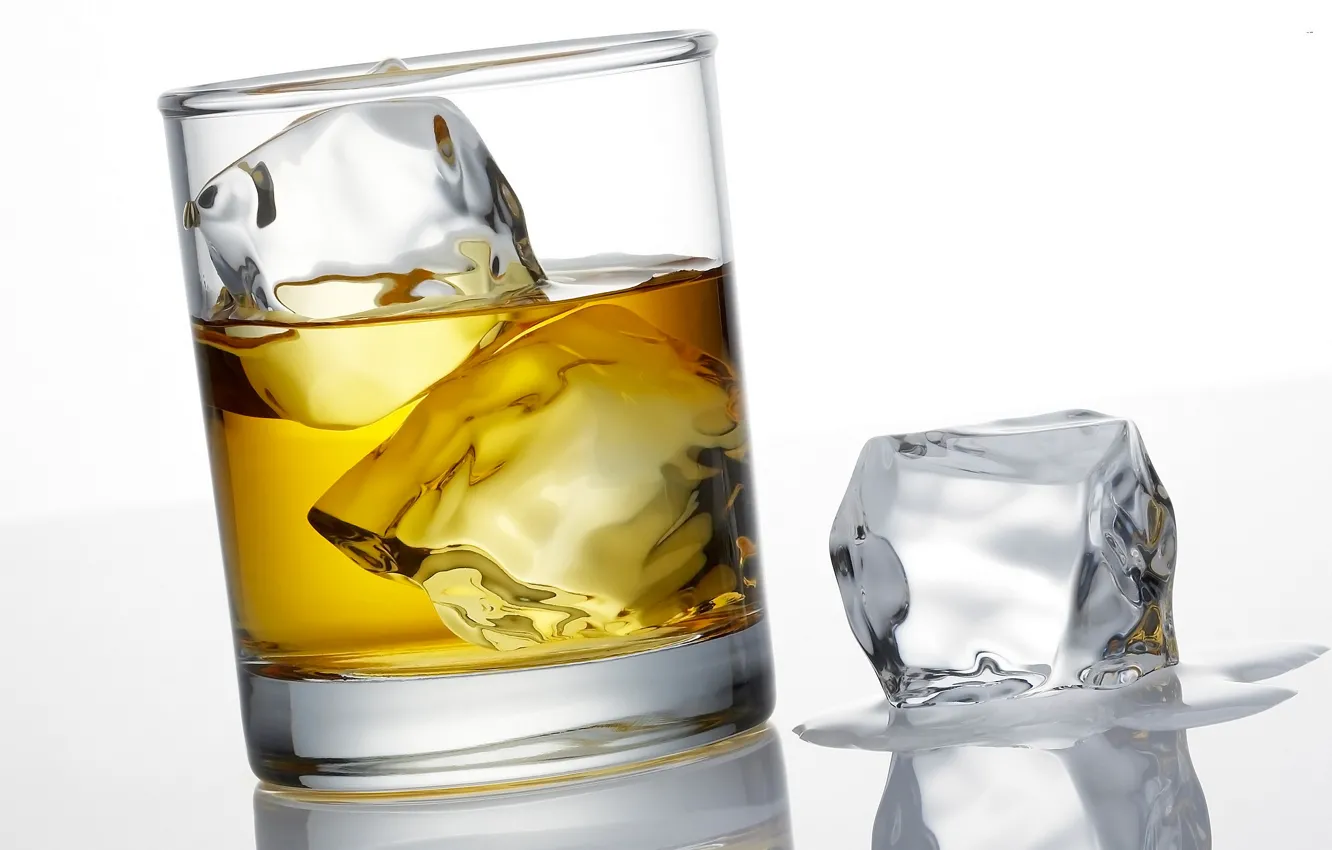 Фото обои лед, стакан, напиток, виски