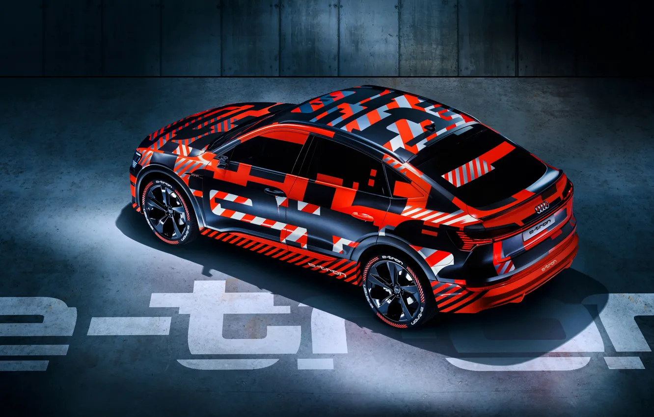 Фото обои Audi, Ауди, концепт, кроссовер, электромобиль, 2019, Audi e-tron Sportback prototype