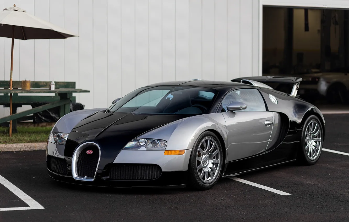 Фото обои Bugatti, Veyron, Black, Silver
