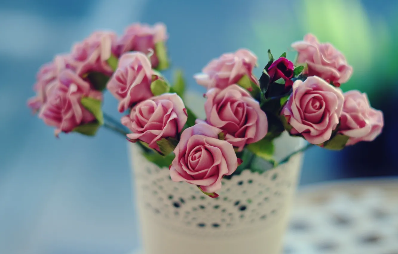 Фото обои цветы, фон, widescreen, обои, розовая, роза, розы, размытие