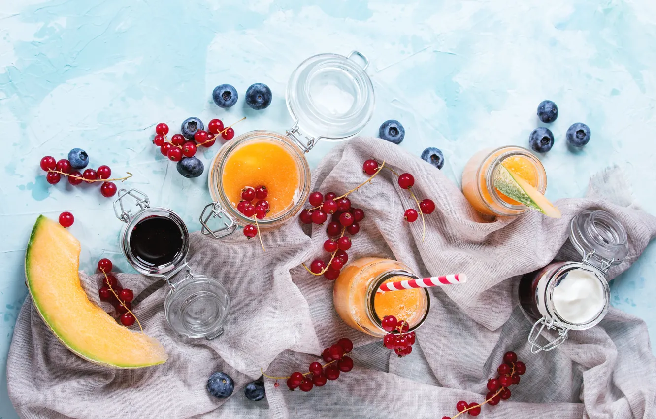 Фото обои ягоды, коктейль, напиток, фрукты, дыня, смузи, Natasha Breen