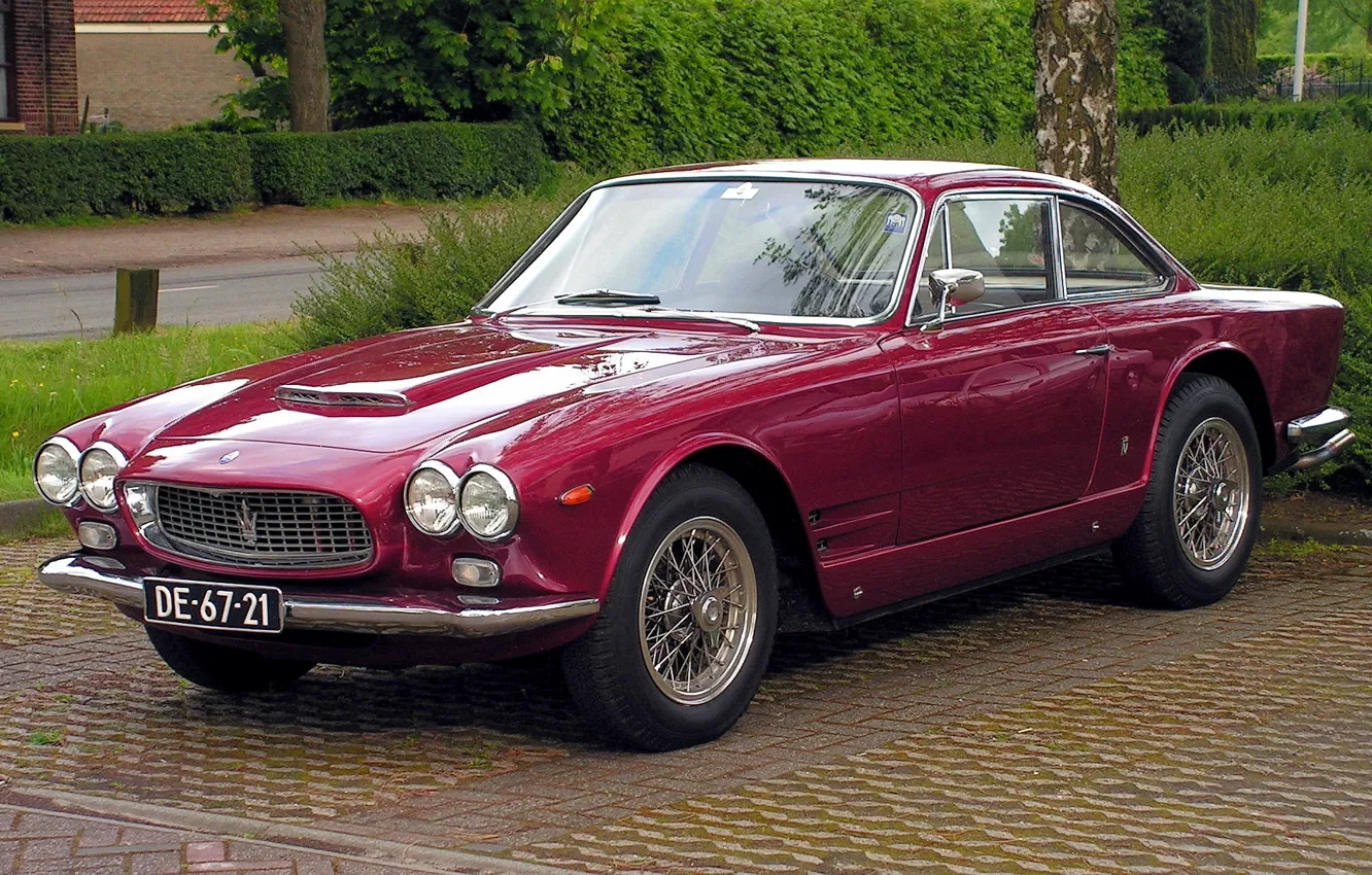 Фото обои Maserati, vintage, 1965, retro, legend, retro car, old cars, vintage car