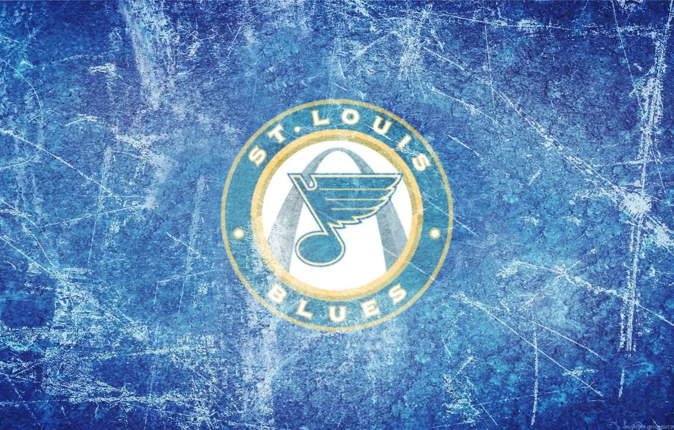 Фото обои лед, крыло, эмблема, нота, NHL, НХЛ, St. Louis Blues, Сент-Луис Блюз