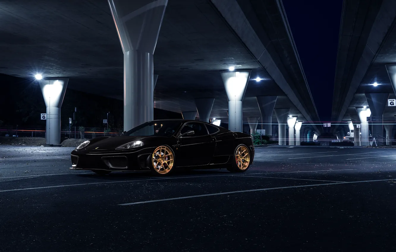 Фото обои Ferrari, 360, Front, Bridge, Black, Modena, Collection, Aristo