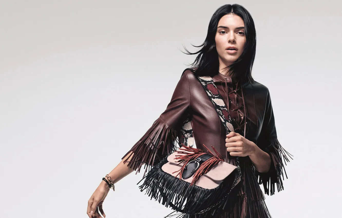 Фото обои взгляд, девушка, сумка, Kendall Jenner, Longchamp