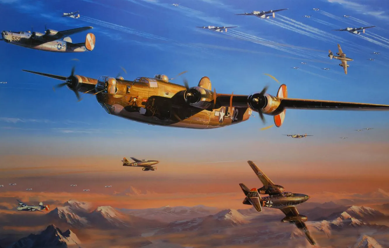 Фото обои рисунок, Messerschmitt, art, ВВС США, Trudgian, Nicolas, Me.262, Schwalbe