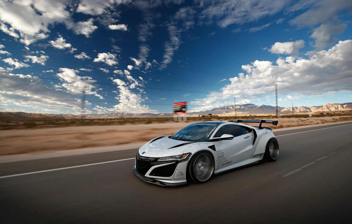 Фото обои Honda, speed, Acura, NSX, Liberty Walk, Larry Chen