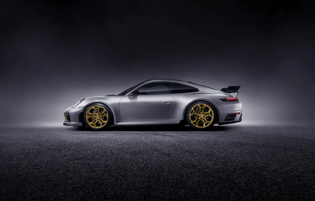 Фото обои 911, Porsche, вид сбоку, Carrera, TechArt, 992, 2019