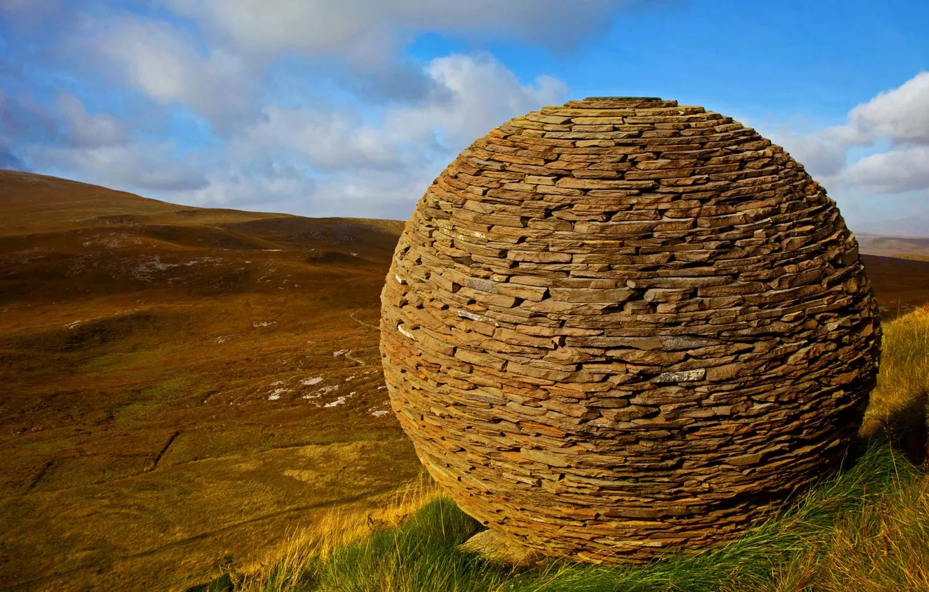 Фото обои горы, шар, Шотландия, глобус, заповедник, Нокн Краг
