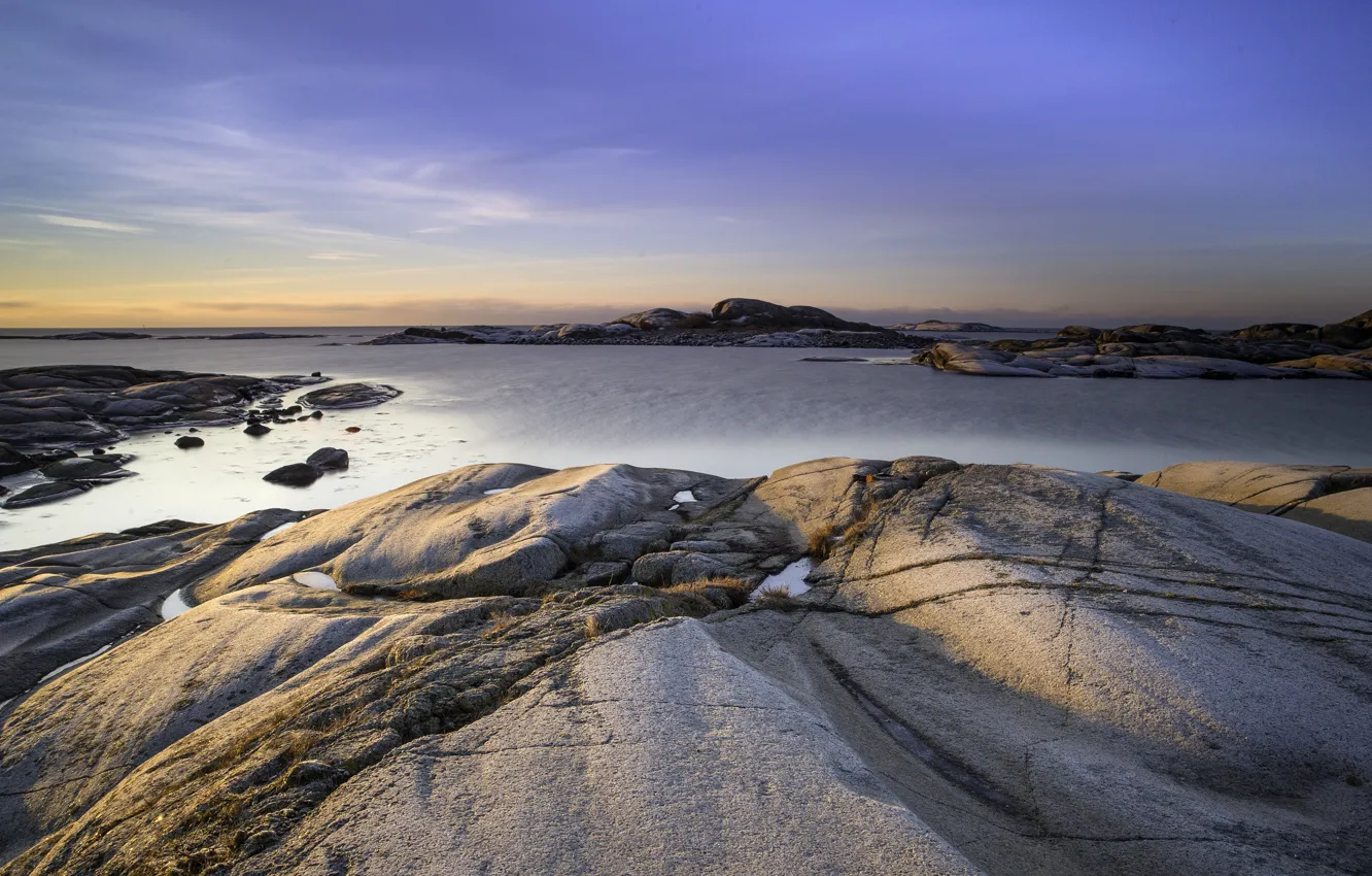 Фото обои море, камни, побережье, Норвегия, Norway, Larvik