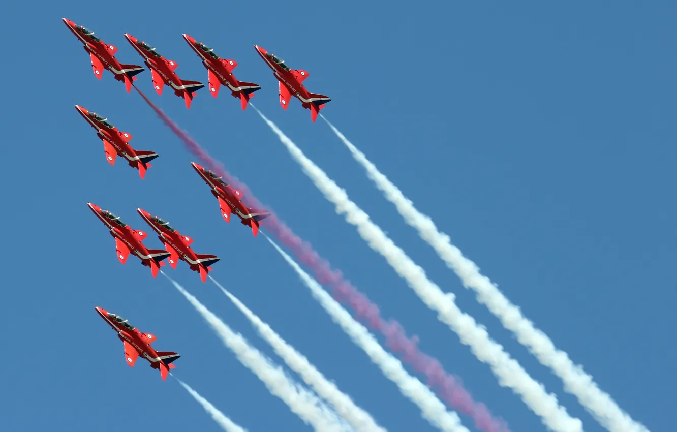 Фото обои авиация, авиашоу, самолёты, Red Arrows