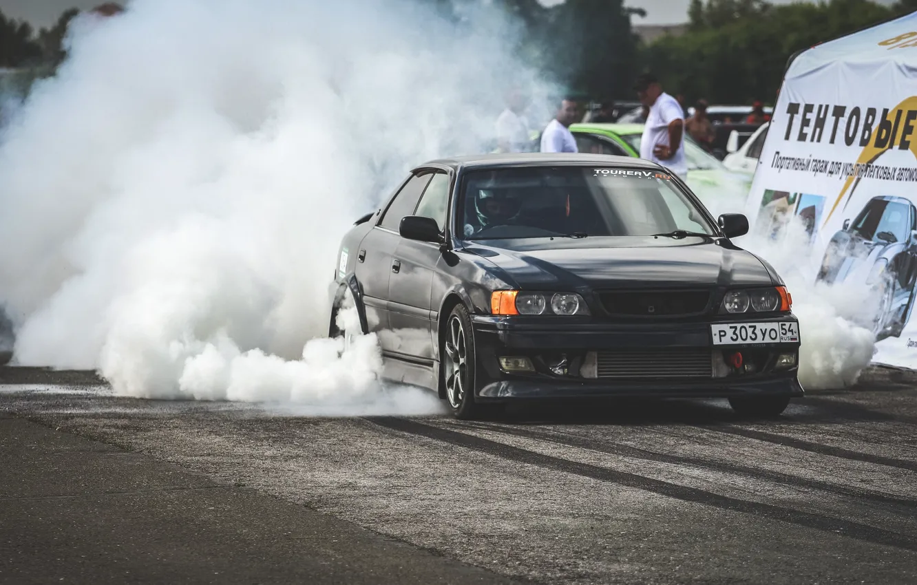 Фото обои drift, toyota, jzx100, russia, chaser