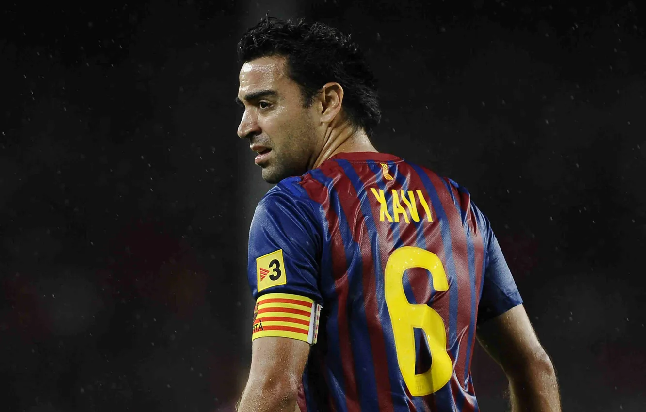 Фото обои футбол, Xavi, f.c barcelona