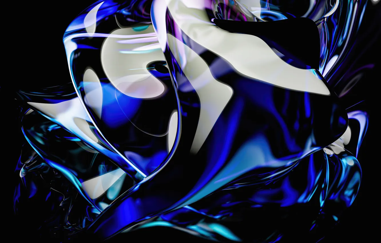 Фото обои abstract, glass, blue