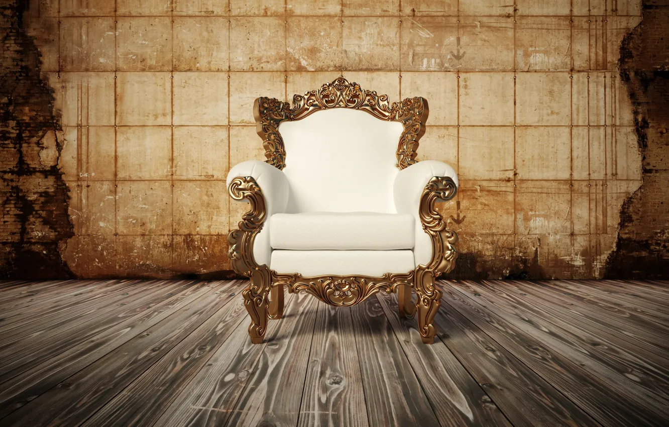 Фото обои wood, Armchair, white leather