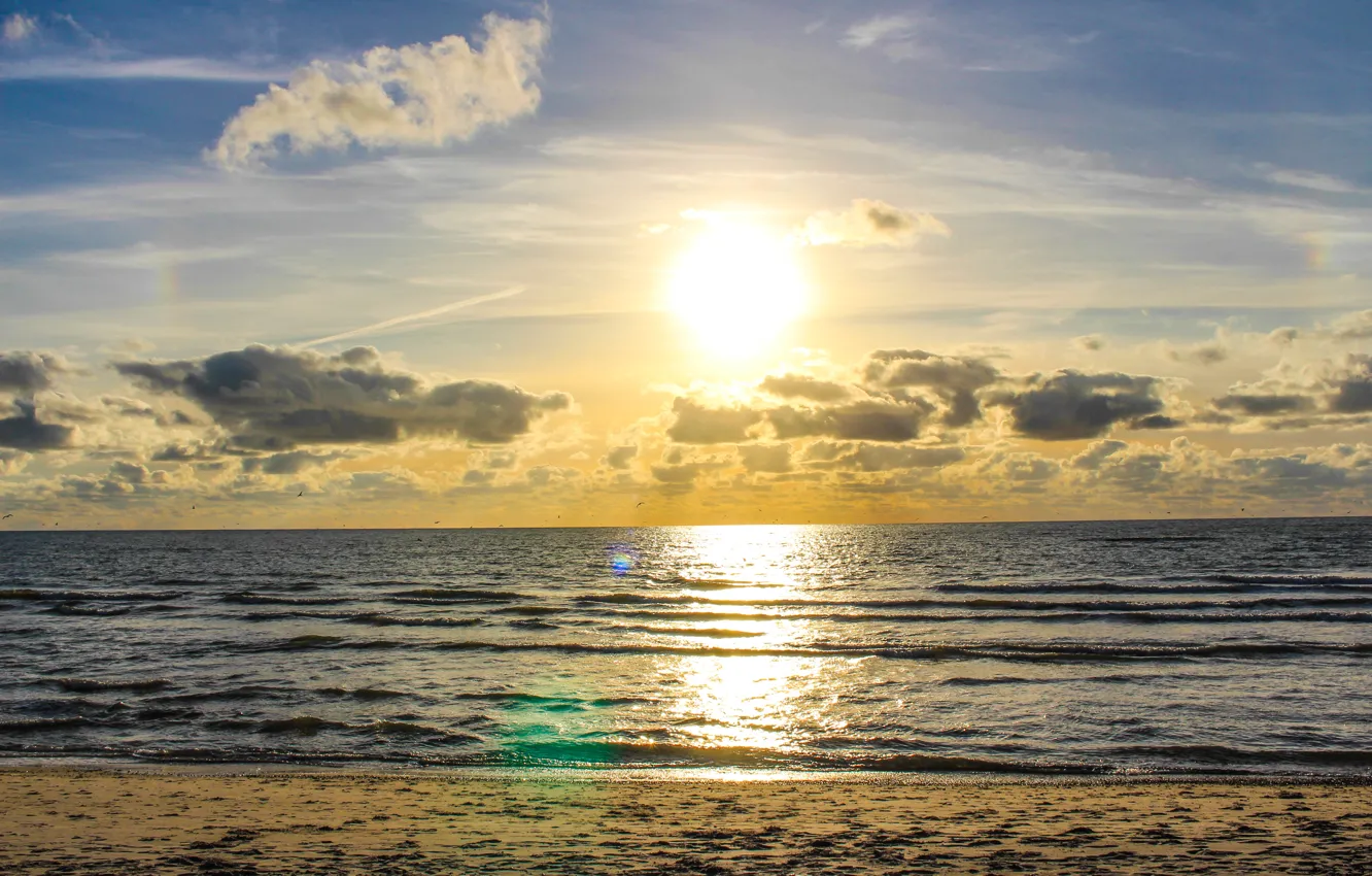 Фото обои sunset, dune, denmark, north sea