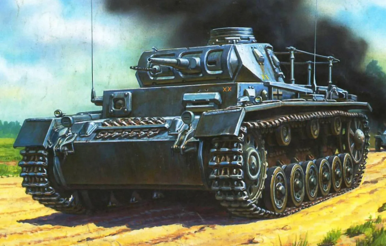 Фото обои Panzerkampfwagen III, немецкий средний танк, PzKpfw III, Sd.Kfz. 141
