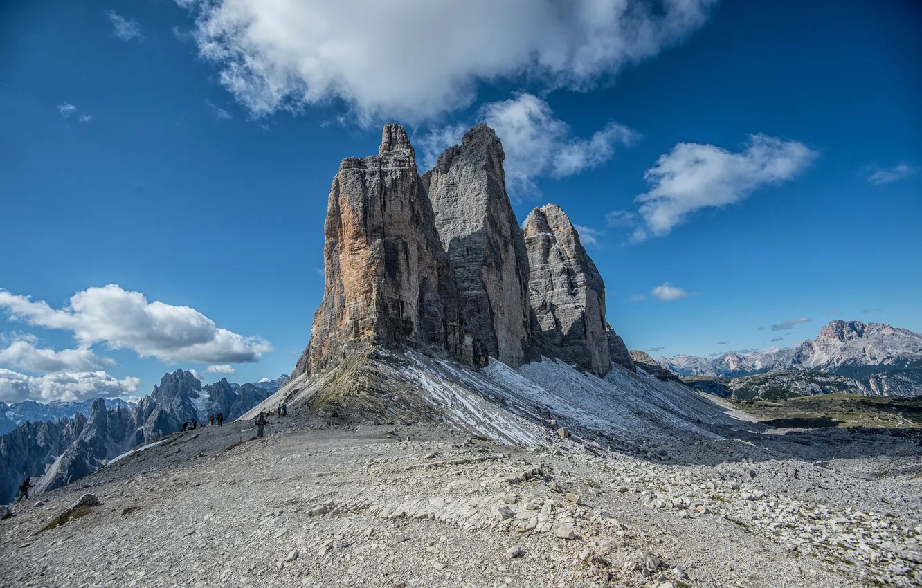 Фото обои горы, камни, скалы, Италия, Доломитовые Альпы