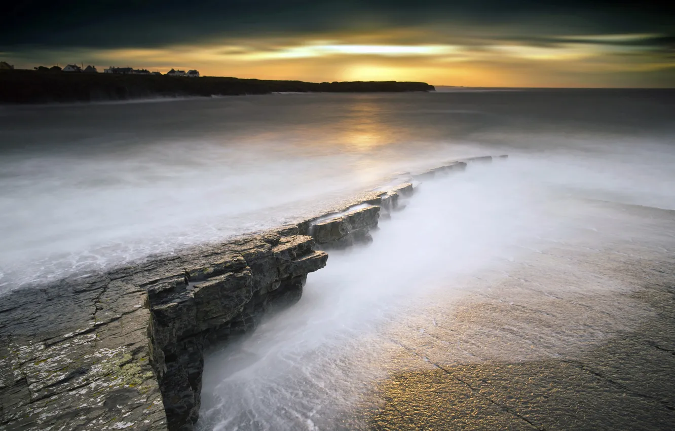 Фото обои море, волны, скалы, ирландия