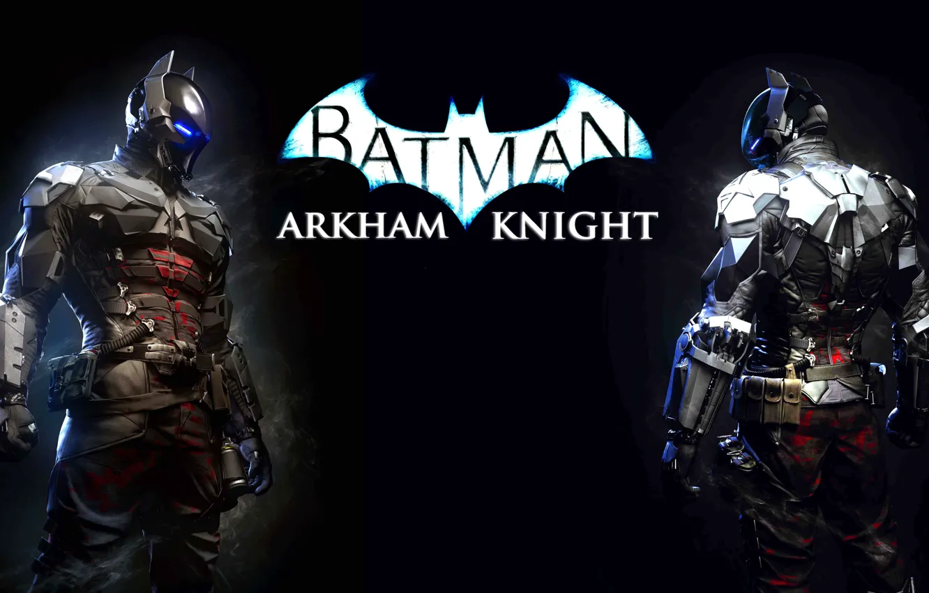 Фото обои игра, логотип, доспехи, шлем, обмундирование, рыцарь Аркхэма, arkham knight, batman arkham knight