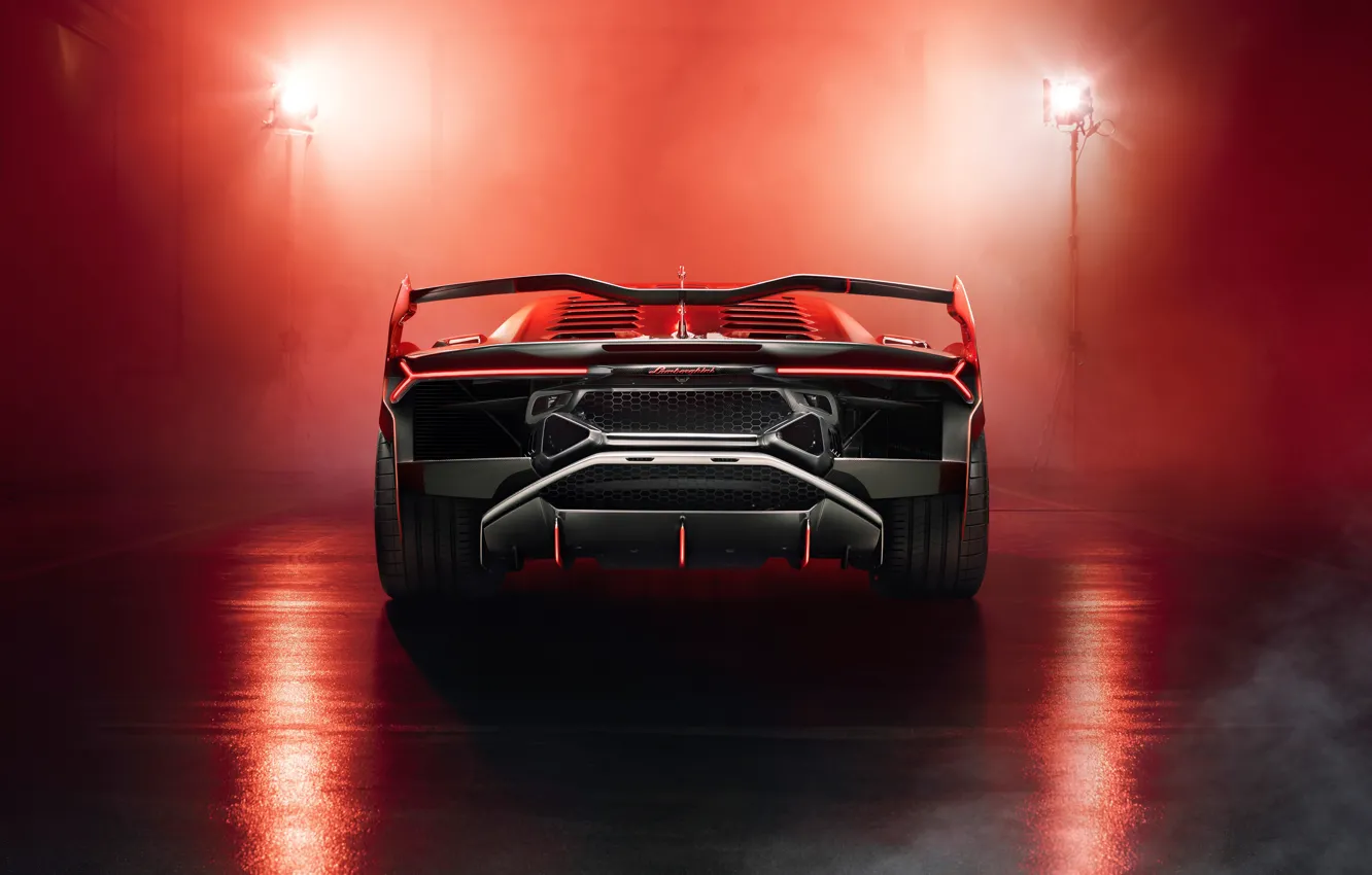 Фото обои Lamborghini, суперкар, вид сзади, 2018, SC18