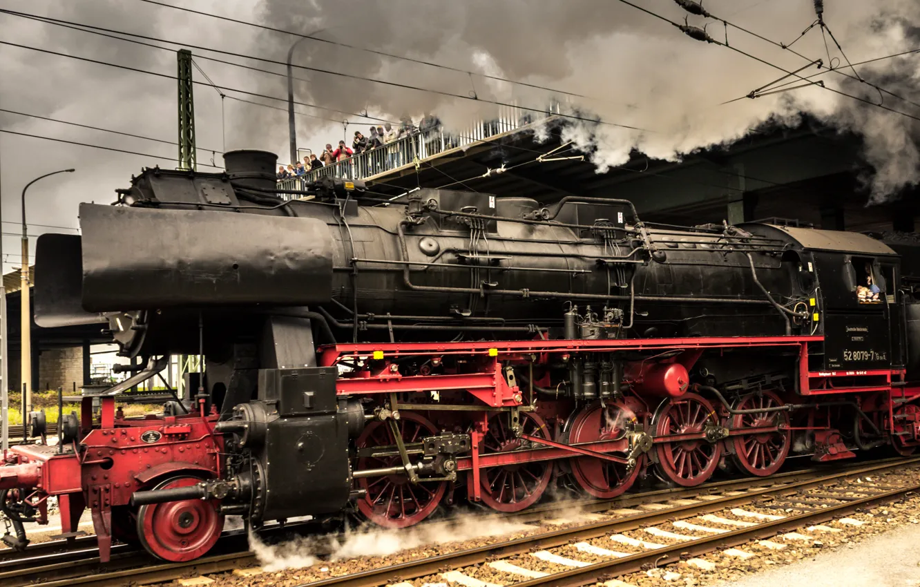 Фото обои Германия, Паровоз, Локомотив, Поезд, Старая техника