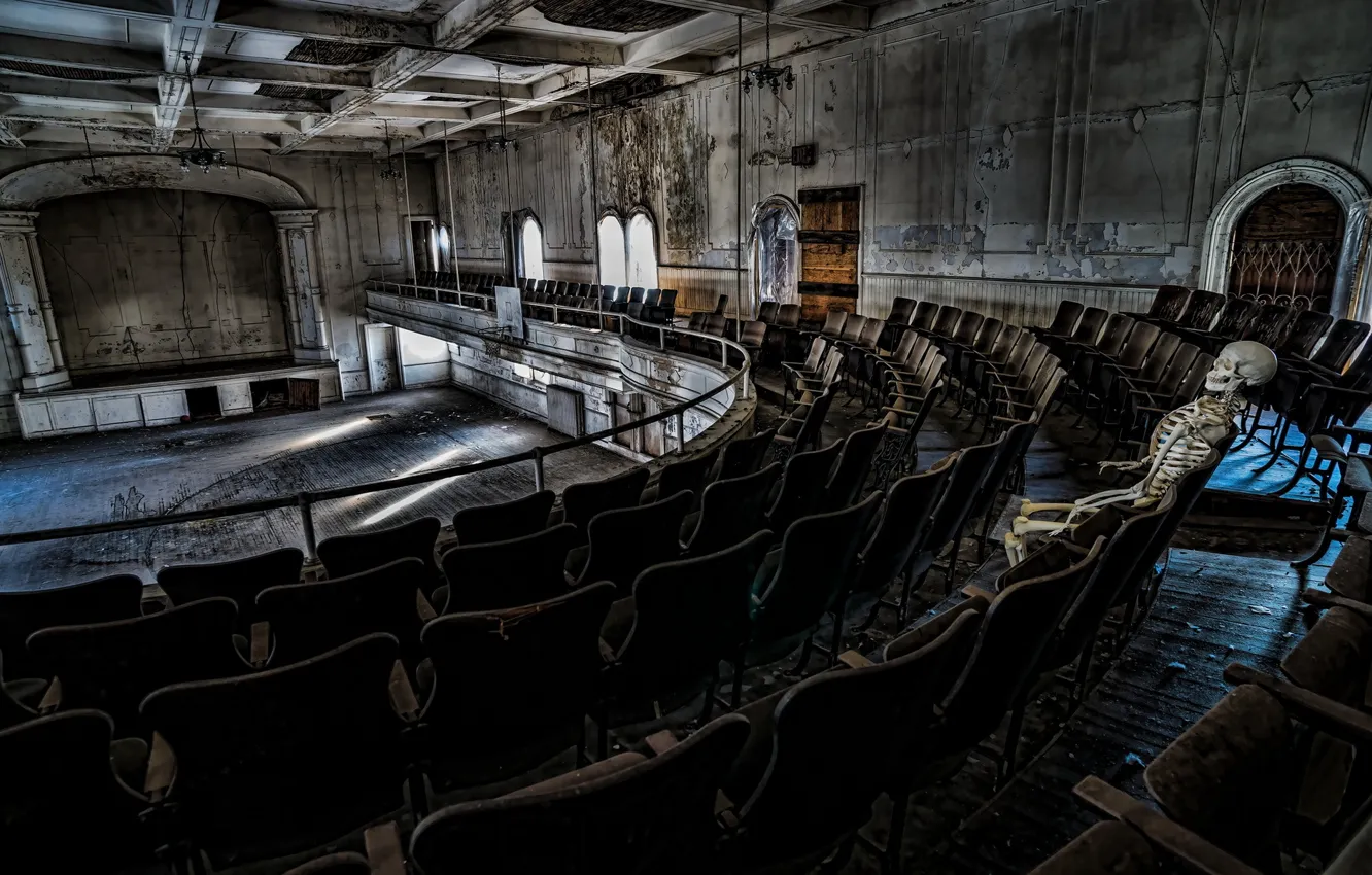 Фото обои ruins, bones, abandoned, skeleton, decay, opera house